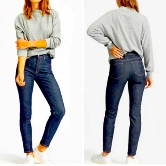 Everlane High Rise Dark Wash Ankle Jeans Size 27 - Picture 1 of 14